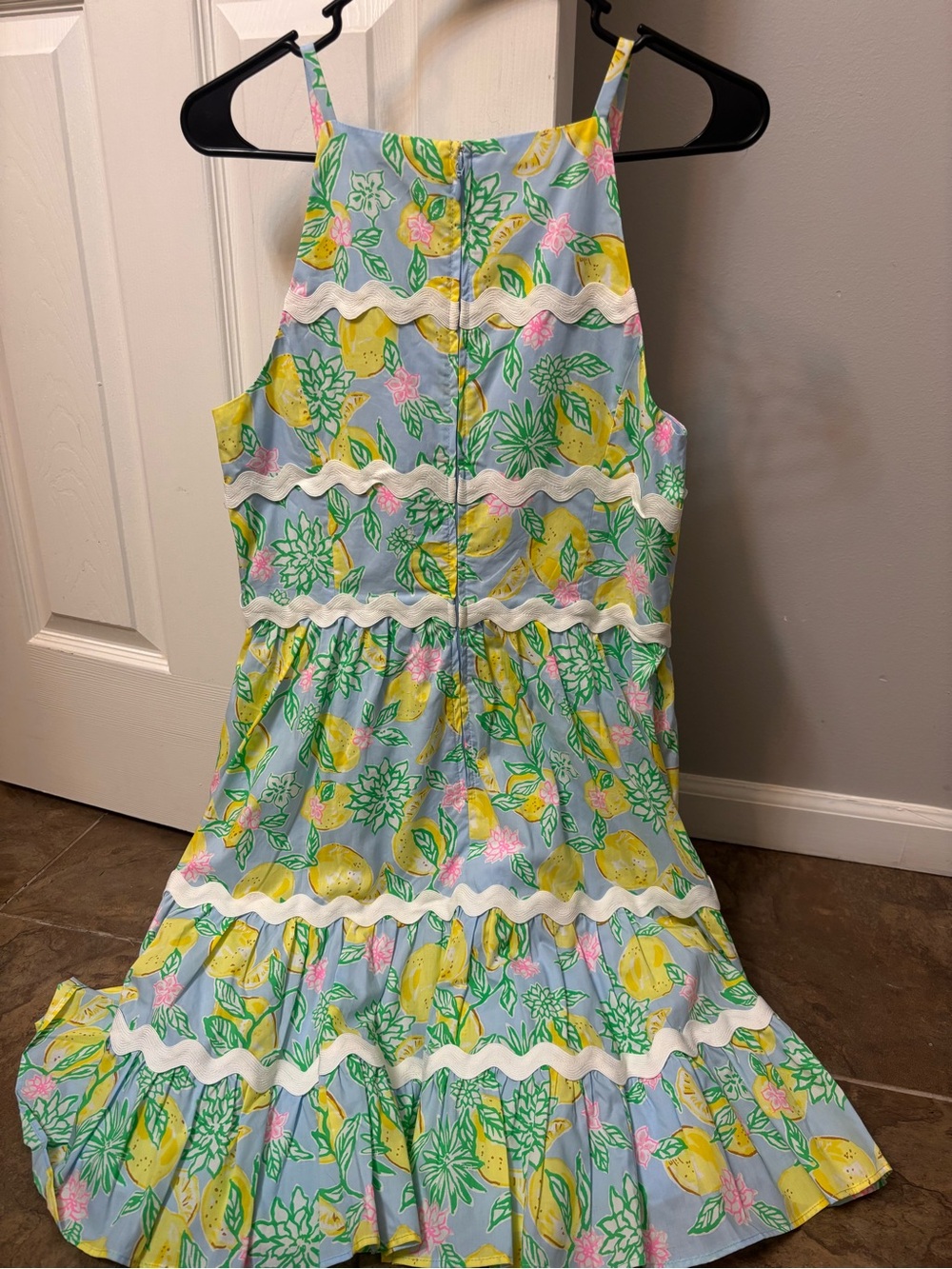 Lilly Pulitzer Blue Lemon Print Tiered Sundress originally $248. - Picture 6 of 7